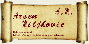 Arsen Miljković vizit kartica